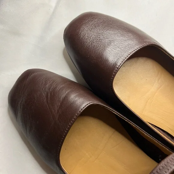 Madewell ‘Greta’ Brown Leather Mary Jane Flats - Picture 2 of 6